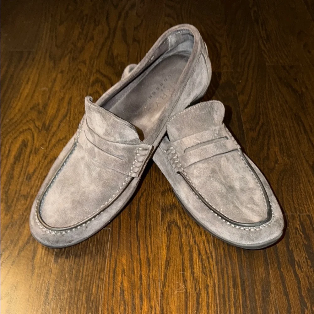 Harry’s of London Men's Suede Penny Loafers in Gray